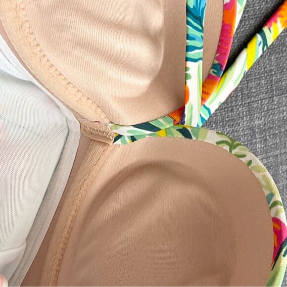 Gossard Floral 2 Piece Bikini Set Halter Neck Swimsuit Woman size XS - Picture 7 of 13